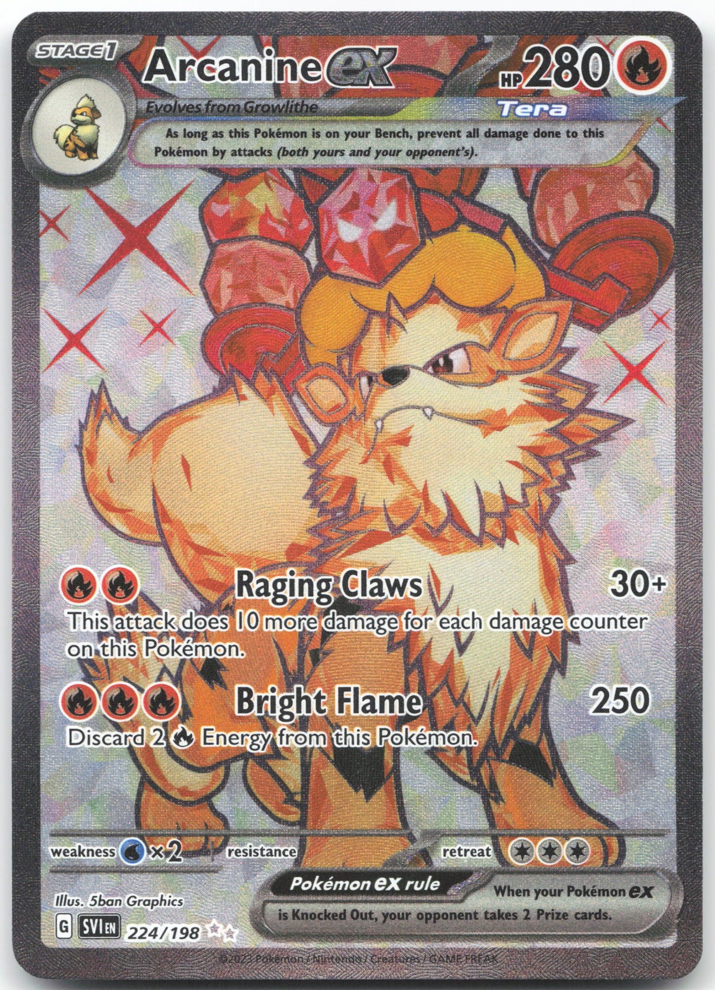 Arcanine ex - Ultra Rare SV01: Scarlet & Violet Base Set 224/198 NM