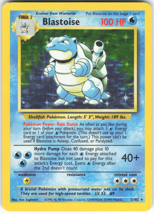 Blastoise Holo Rare Base Set 002/102 HP