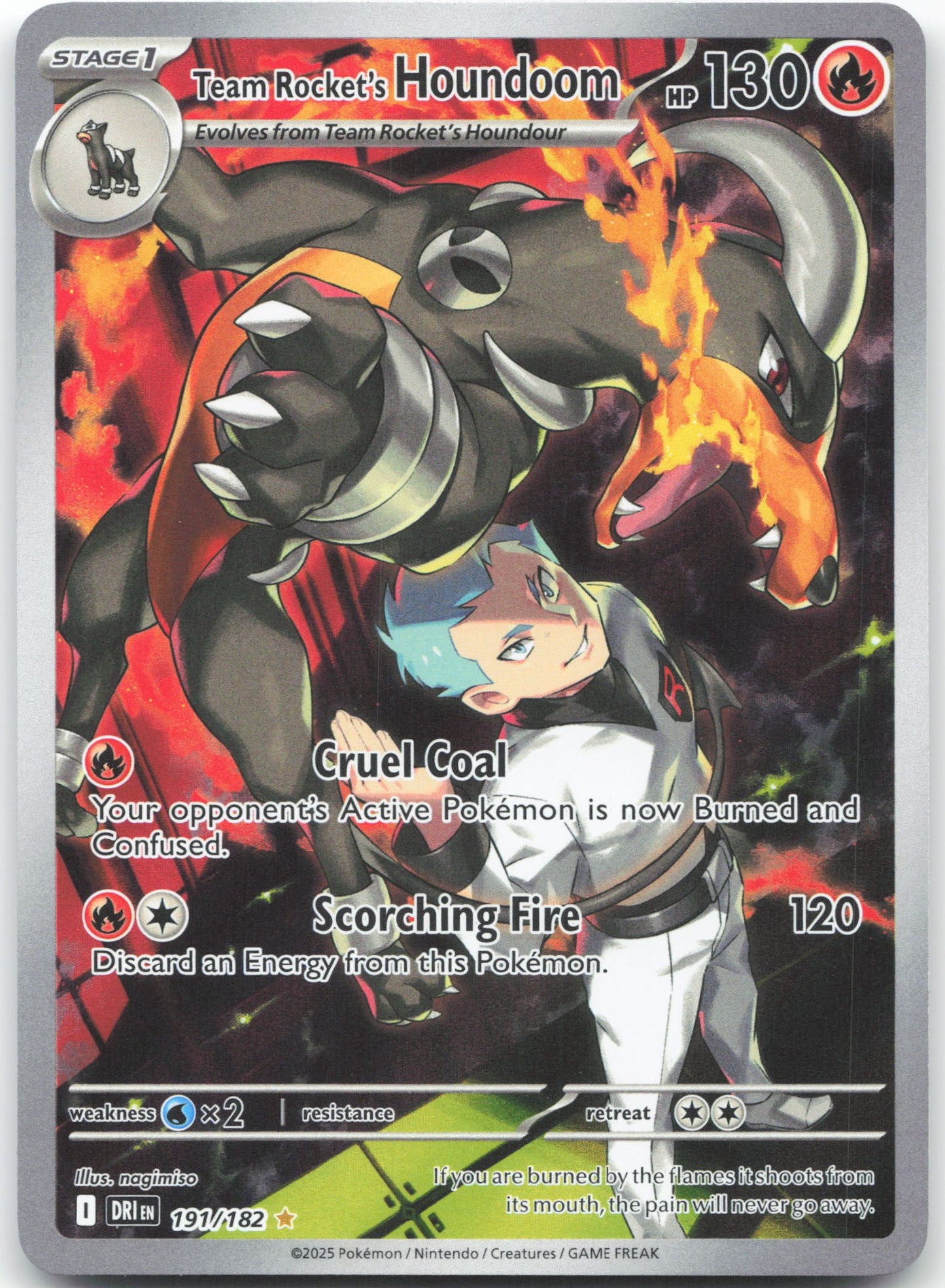 Team Rocket's Houndoom - Illustration Rare SV10: Destined Rivals 191/182 NM