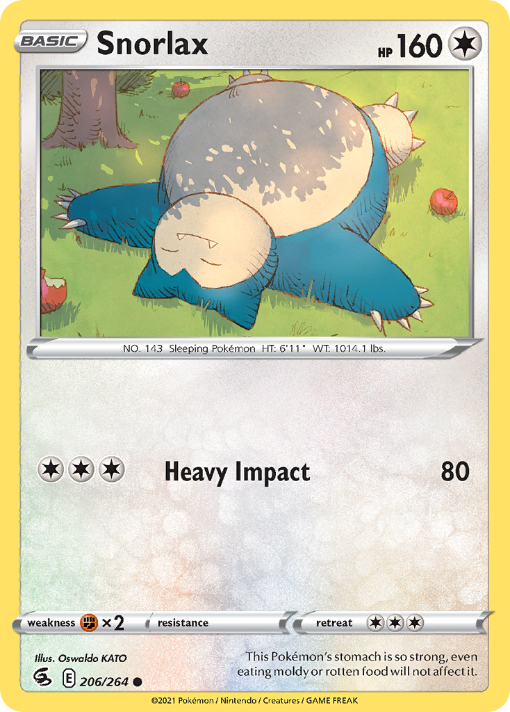 Snorlax 206/264 Common Reverse Holo Fusion Strike NM/LP