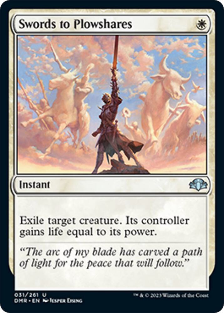 Swords to Plowshares 31 Foil Uncommon Dominaria Remastered NM/M