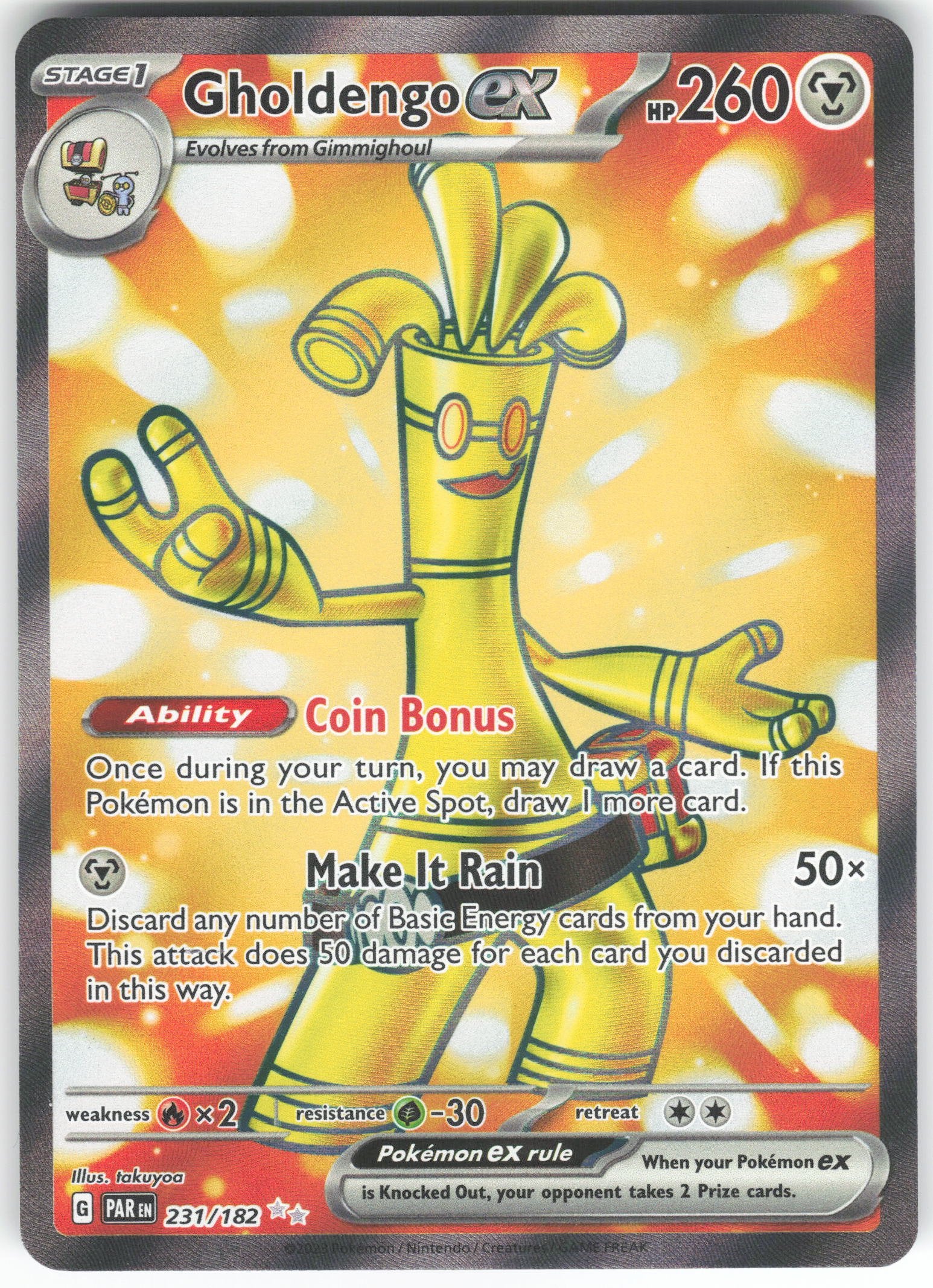 Gholdengo ex - Ultra Rare SV04: Paradox Rift 231/182 NM – Raptor Games