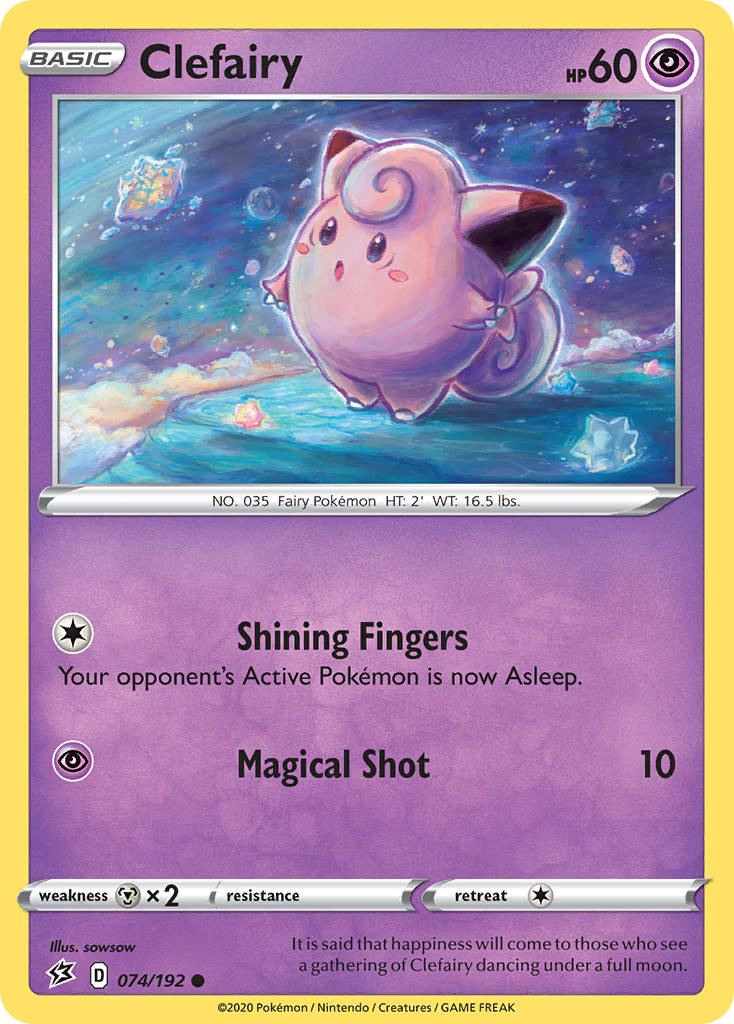 Clefairy 074/192 Common Reverse Holo Rebel Clash NM/LP
