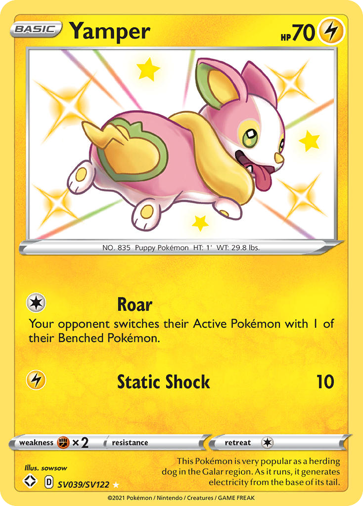 Yamper SV039/SV122 Shiny Rare Shining Fates Shiny Vault NM/LP