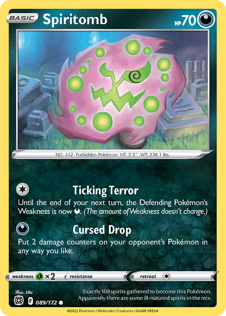 Spiritomb 089/172 Common Reverse Holo Brilliant Stars NM/LP