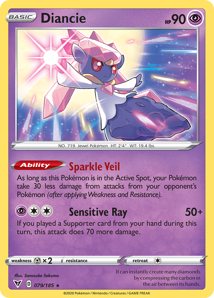 Diancie 079/185 Rare Vivid Voltage Holo NM/LP