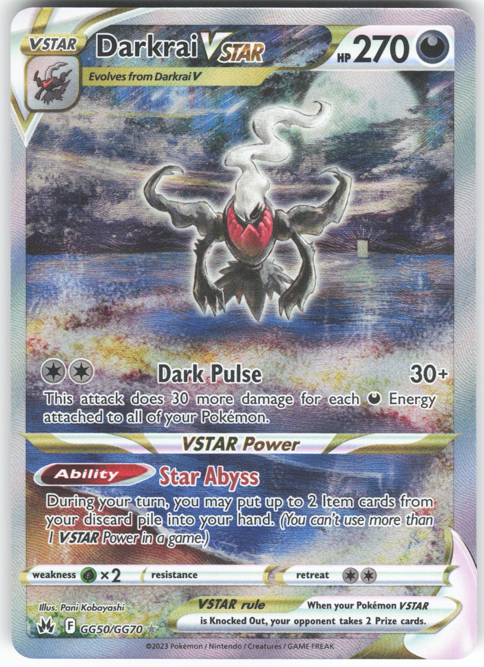 Darkrai VSTAR Ultra Rare Crown Zenith: Galarian Gallery GG50/GG70 NM