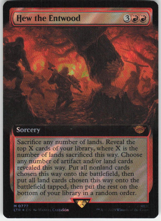 Hew the Entwood (Extended Art) (Surge Foil) M Universes Beyond: The Lord of the Rings: Tales of Middle-earth 772 NM