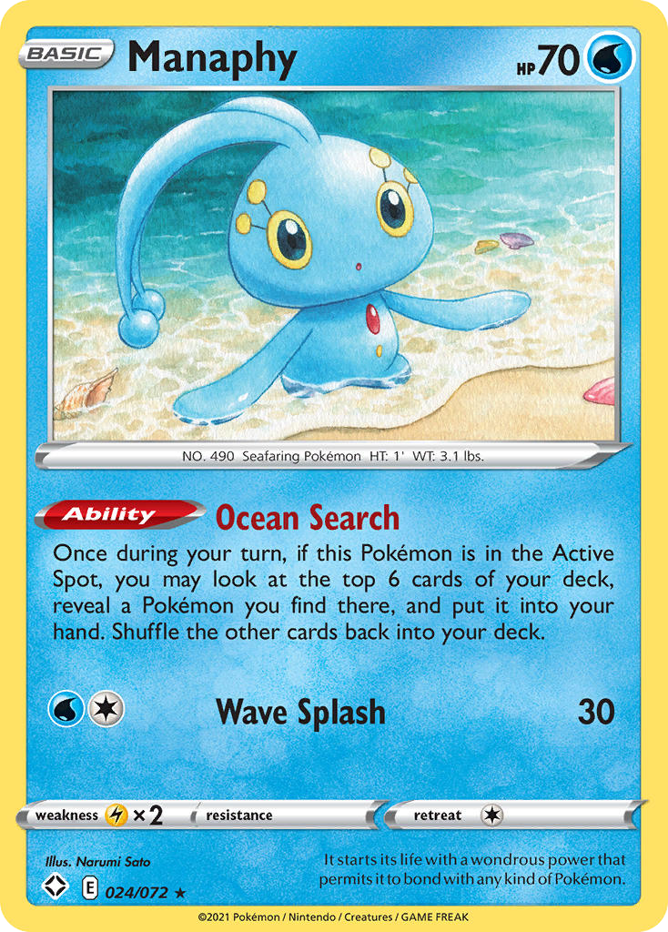 Manaphy 024/072 Rare Shining Fates NM/LP