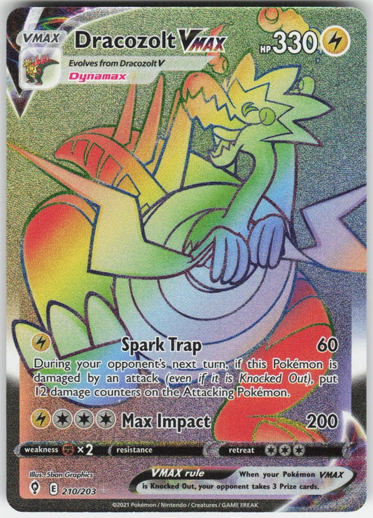Dracozolt VMAX (Secret) Secret Rare SWSH07: Evolving Skies 210/203 NM
