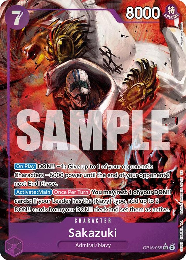 Sakazuki (Alternate Art) OP16-065 Super Rare The Time of Battle NM/M