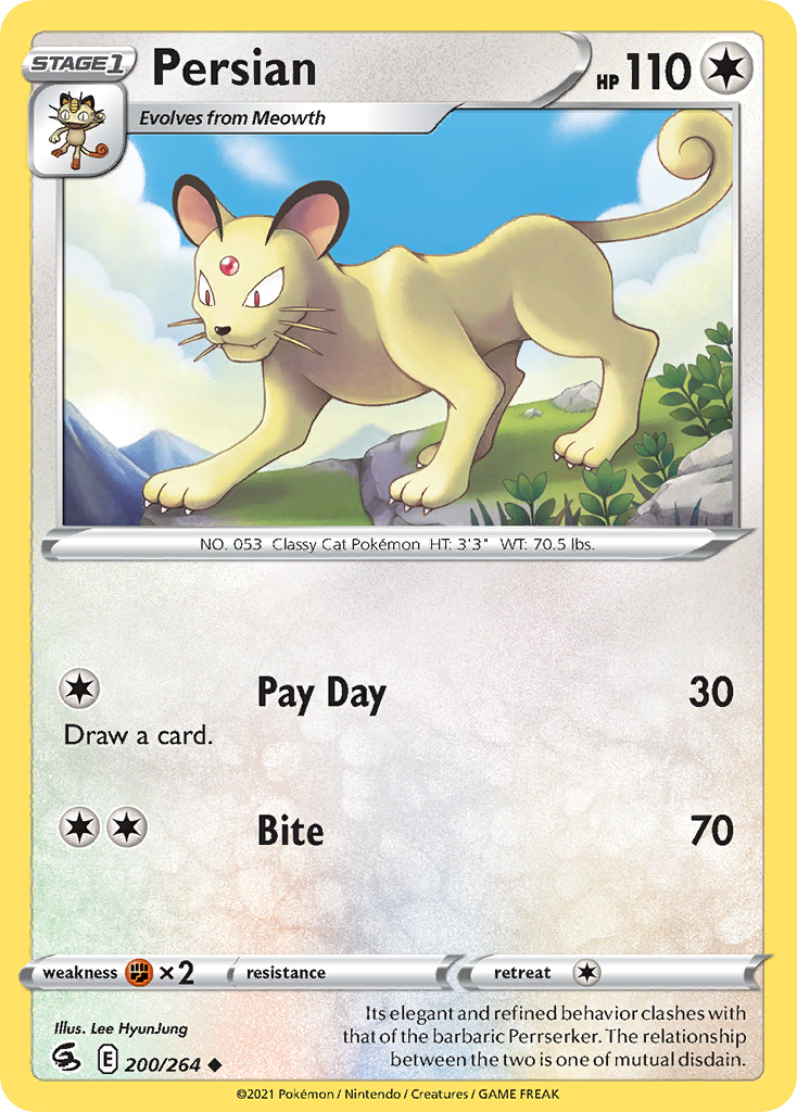 Persian 200/264 Uncommon Reverse Holo Fusion Strike NM/LP