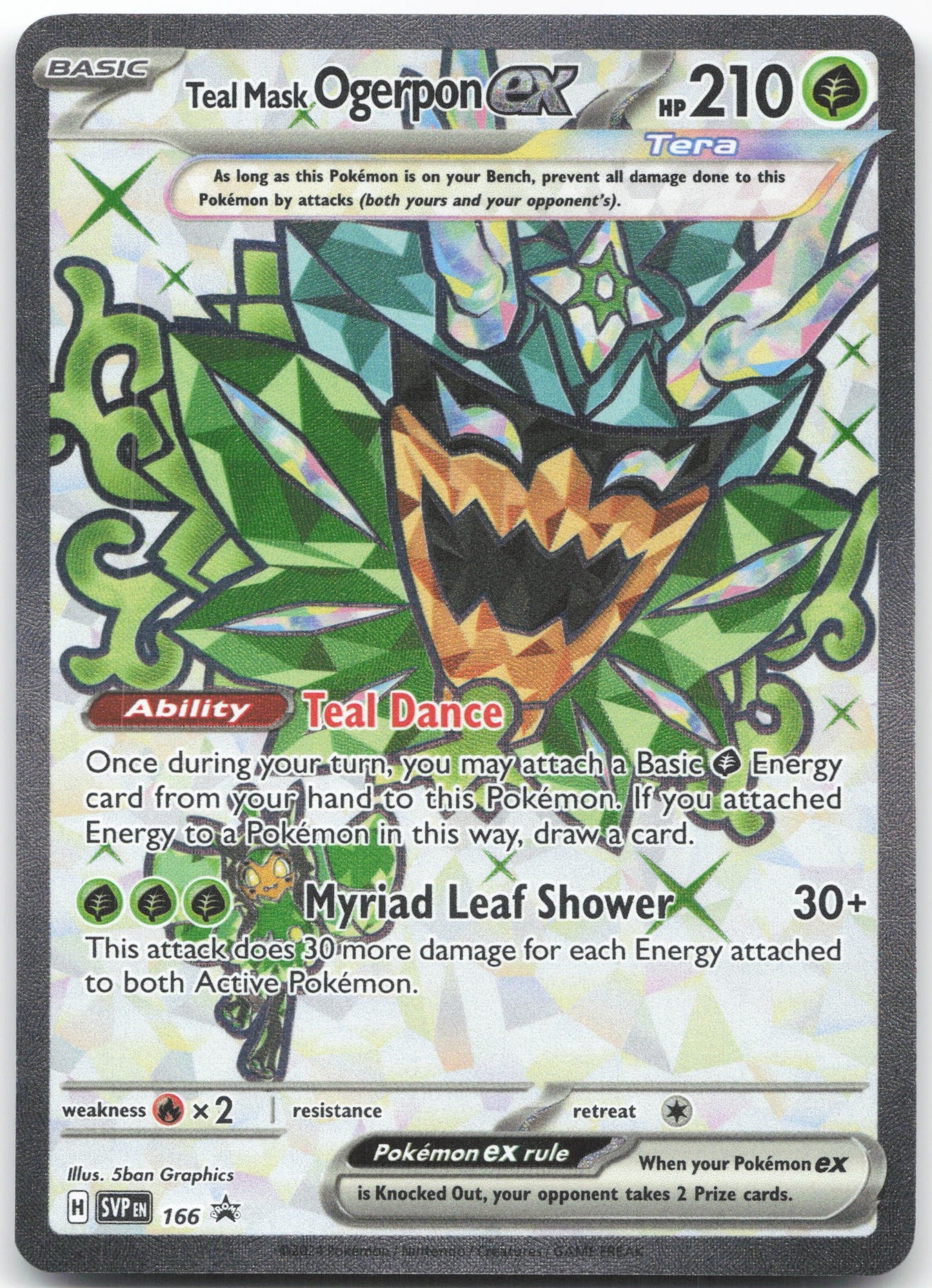 Teal Mask Ogerpon ex - Ultra Rare SV: Scarlet & Violet Promo Cards 166 NM