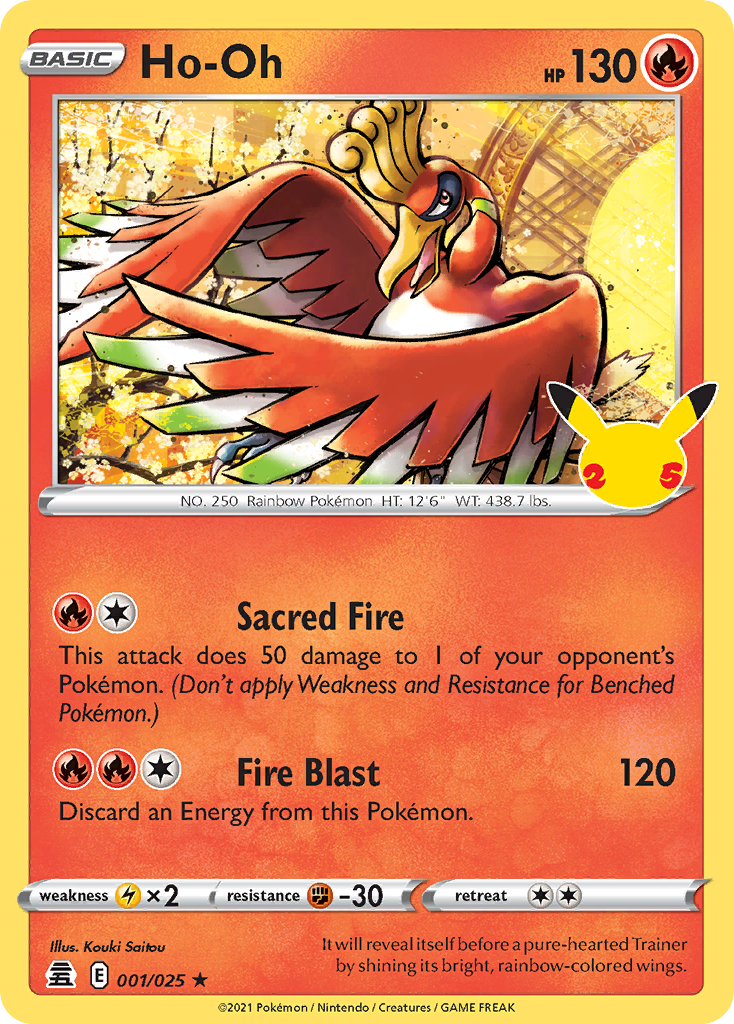 Ho-Oh 001/025 Rare Celebrations NM/LP
