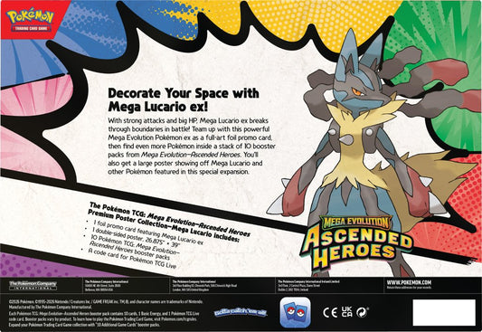 Pokemon TCG: Mega Evolution - Ascended Heroes Premium Poster Collection - Mega Lucario