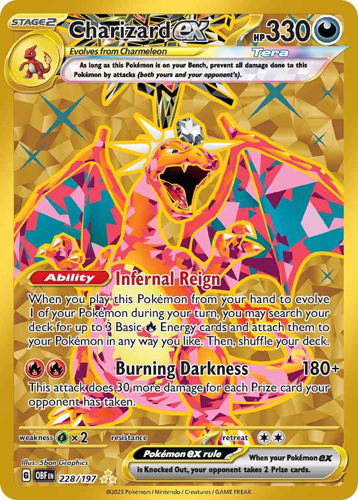 Charizard ex 228/197 Hyper Rare Obsidian Flames NM/M