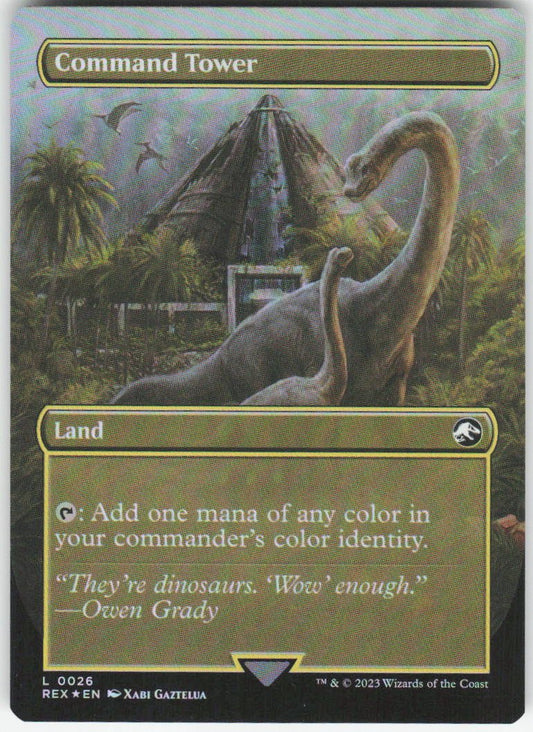 Command Tower (Borderless Foil) L Universes Beyond: Jurassic World Collection 26 NM (Back)