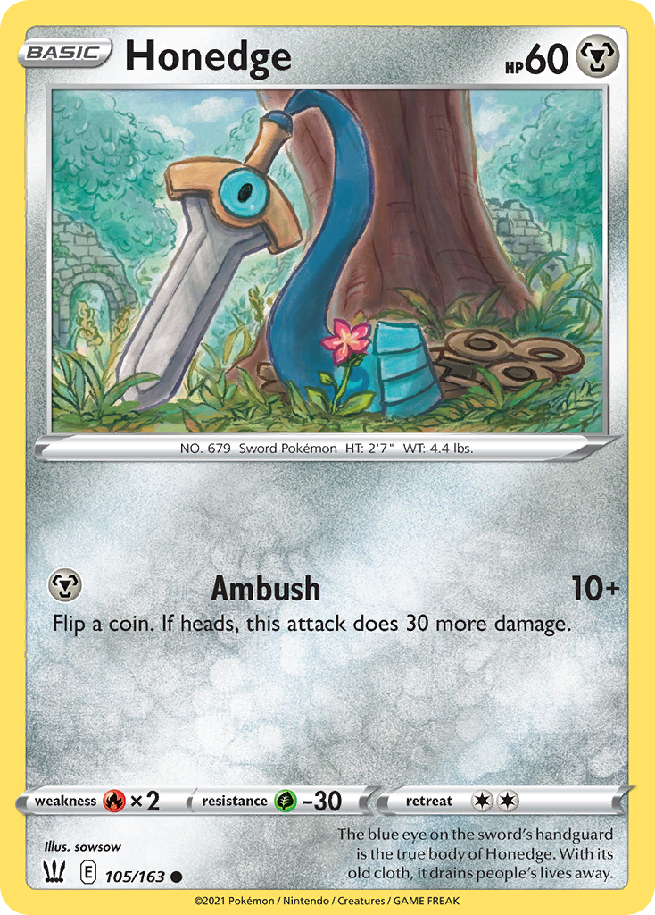 Honedge 105/163 Common Reverse Holo Battle Styles NM/LP