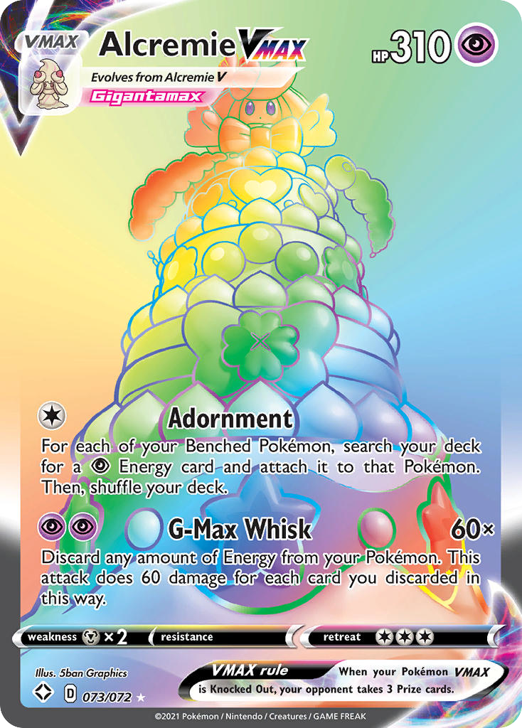 Alcremie VMAX 073/072 Rainbow Rare Shining Fates NM/M