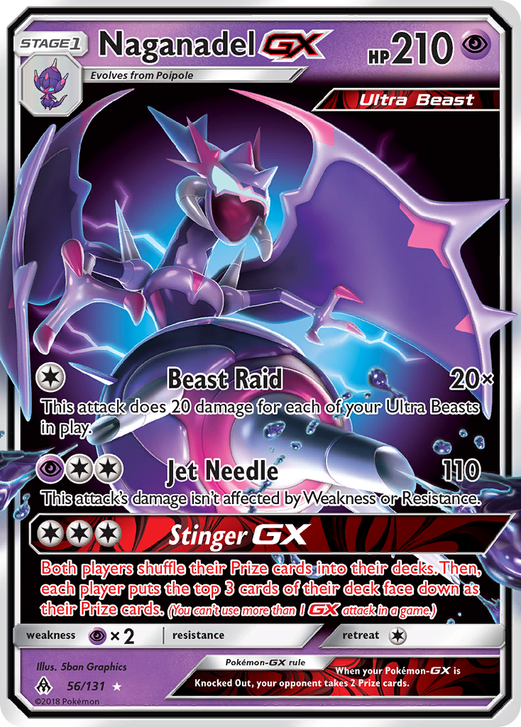 Naganadel GX 56/131 GX Rare Forbidden Light Holo NM/M
