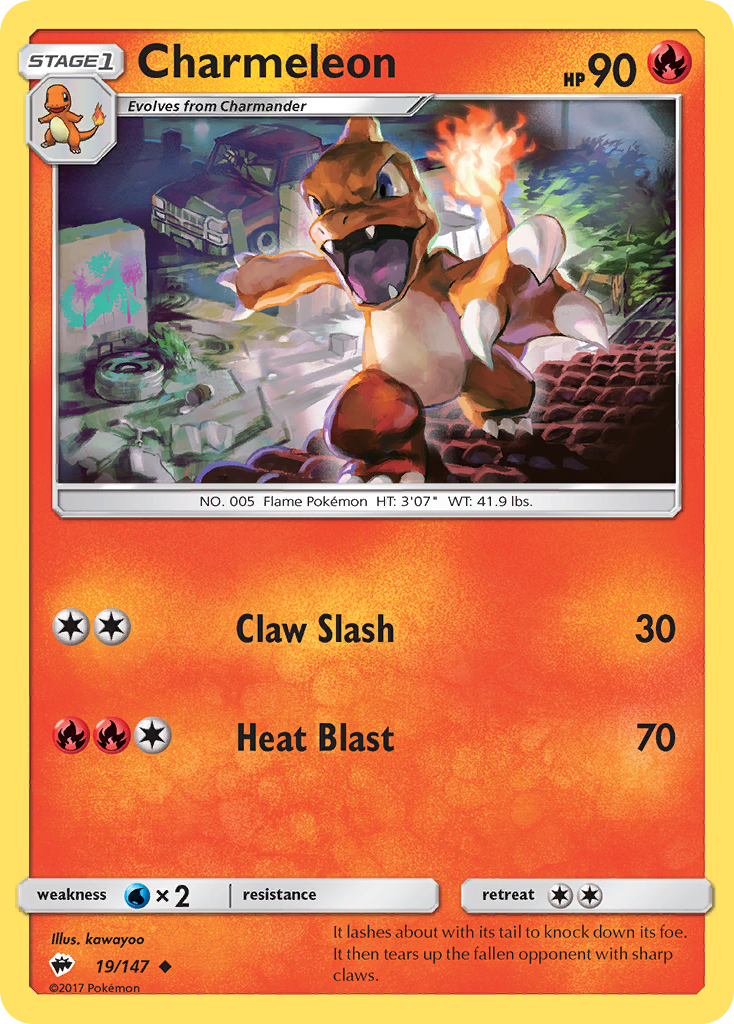 Charmeleon 19/147 Uncommon Burning Shadows NM/M
