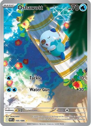 Oshawott 105/086 Illustration Rare White Flare NM/M