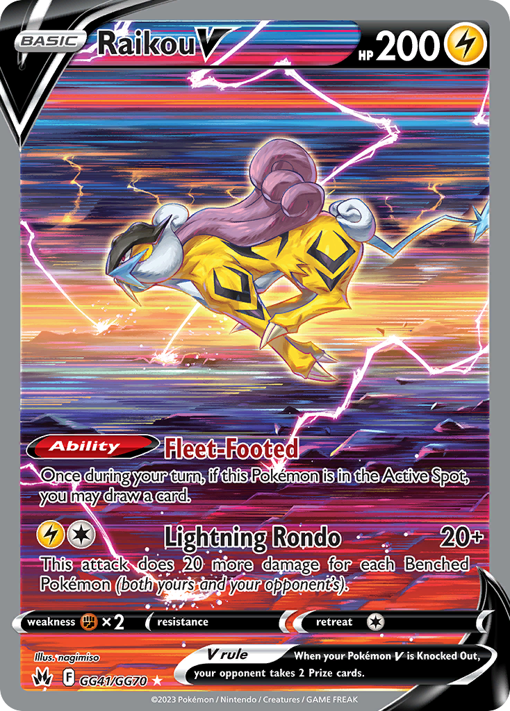 Raikou V GG41/GG70 V Rare Crown Zenith Galarian Gallery Holo NM/M