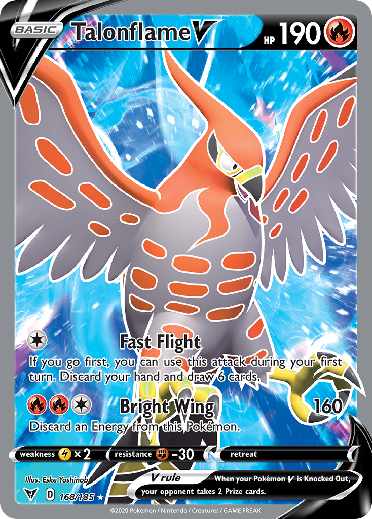 Talonflame V 168/185 Ultra Rare Vivid Voltage NM/M