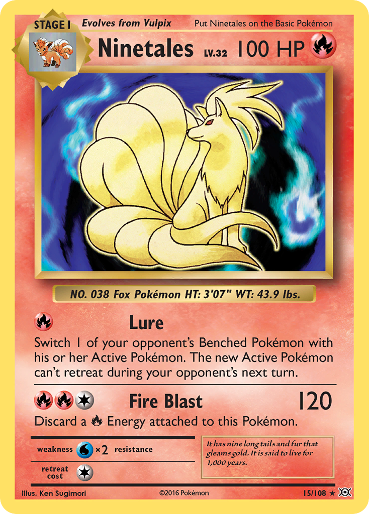 Ninetales 15/108 Rare Evolutions Holo NM/LP