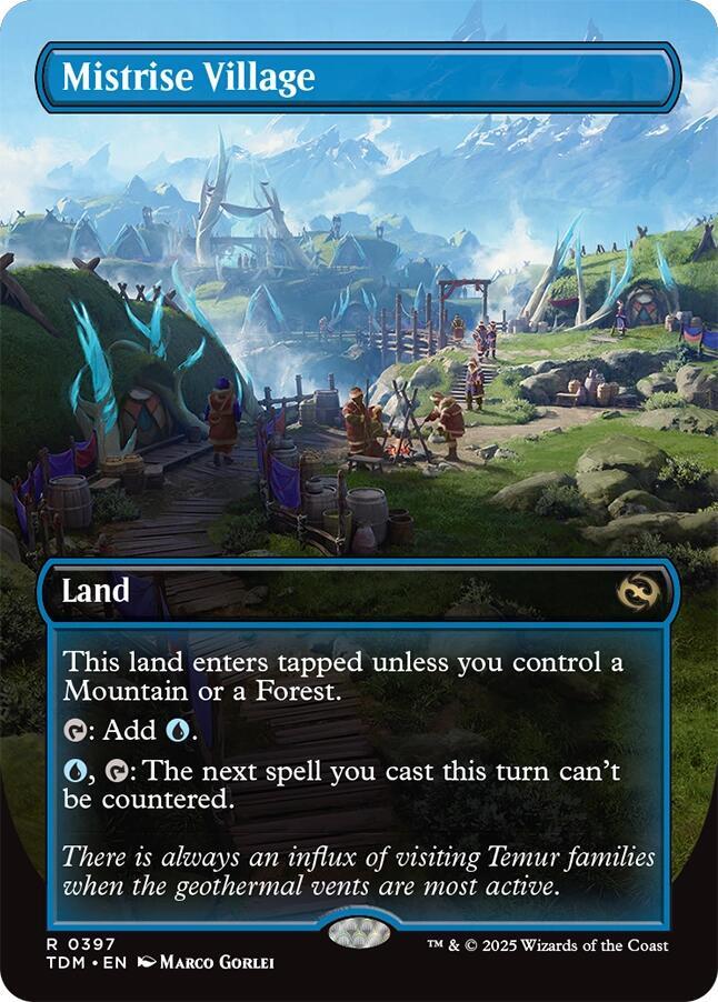Mistrise Village (Borderless) 397 Rare Tarkir: Dragonstorm NM/M