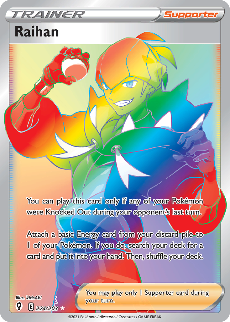 Raihan 224/203 Rainbow Rare Evolving Skies NM/M