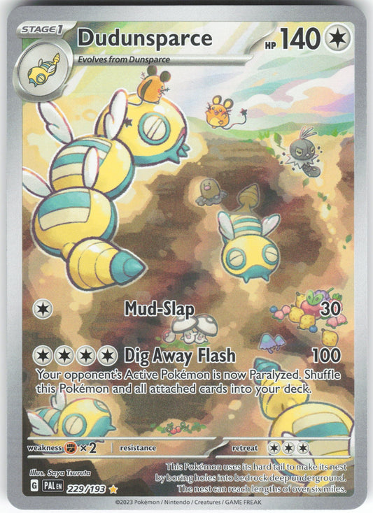 Dudunsparce Illustration Rare SV02: Paldea Evolved 229/193 NM