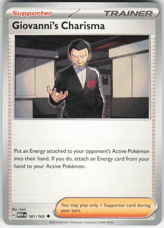 Giovanni's Charisma - Uncommon SV: Scarlet & Violet 151 161/165 NM