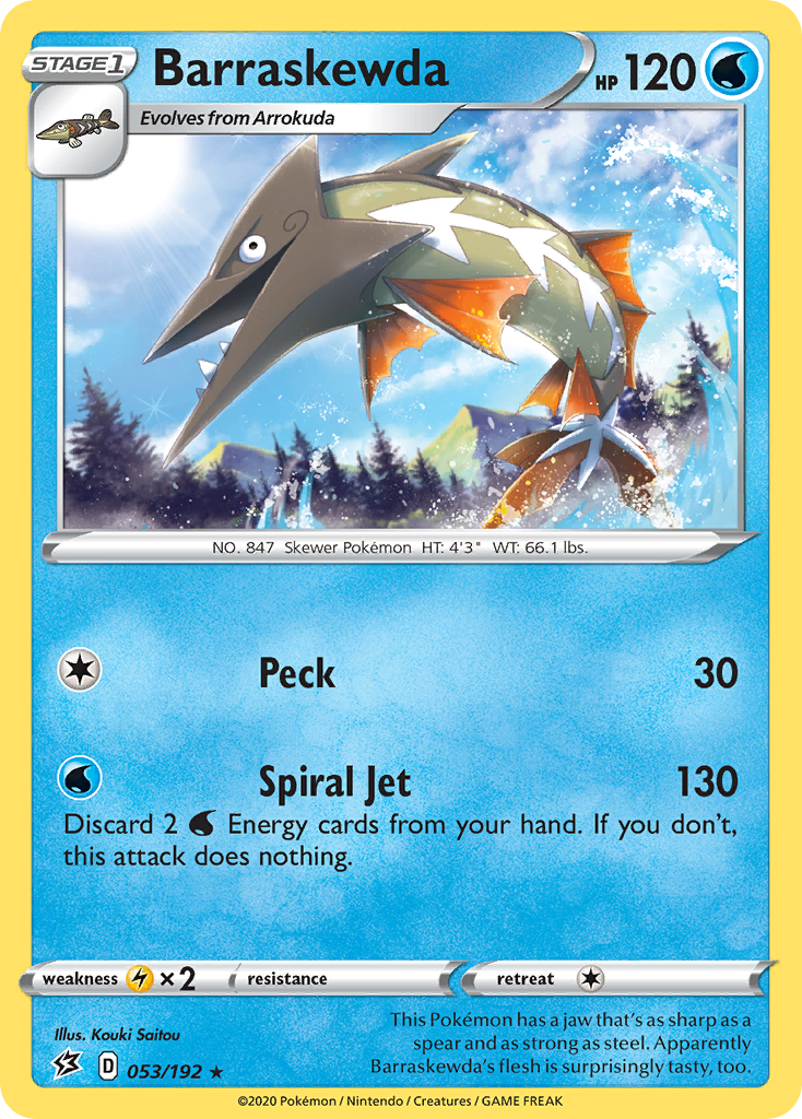 Barraskewda 053/192 Rare Reverse Holo Rebel Clash NM/LP
