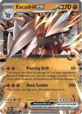 Excadrill ex 046/086 Double Rare Black Bolt Holo NM/M