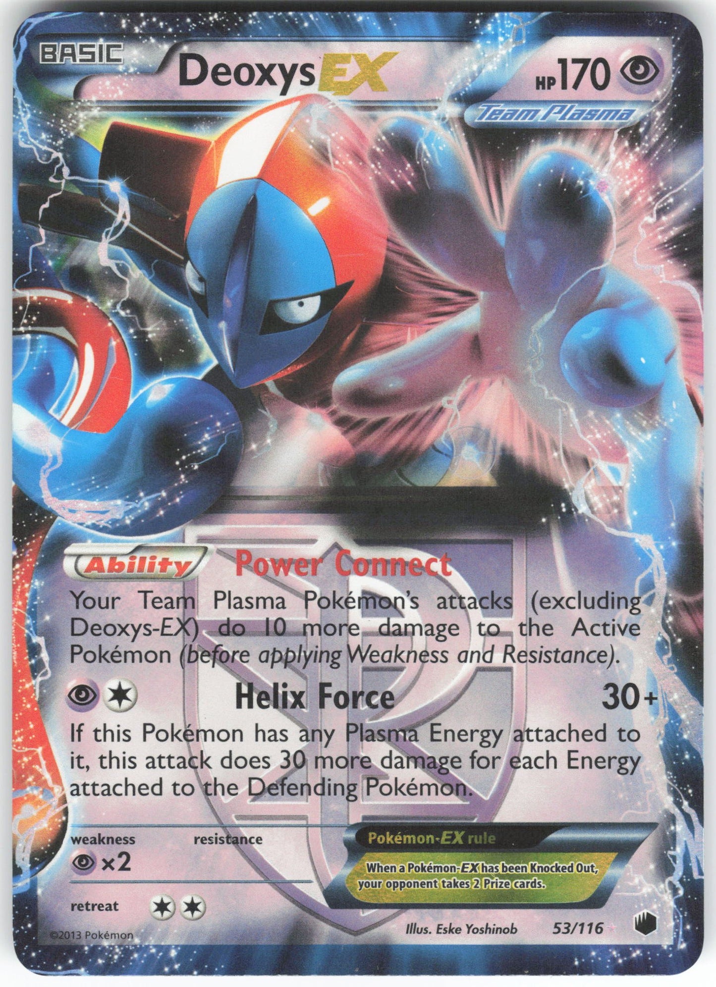 Deoxys EX (Team Plasma) Ultra Rare Plasma Freeze 53/116 LP