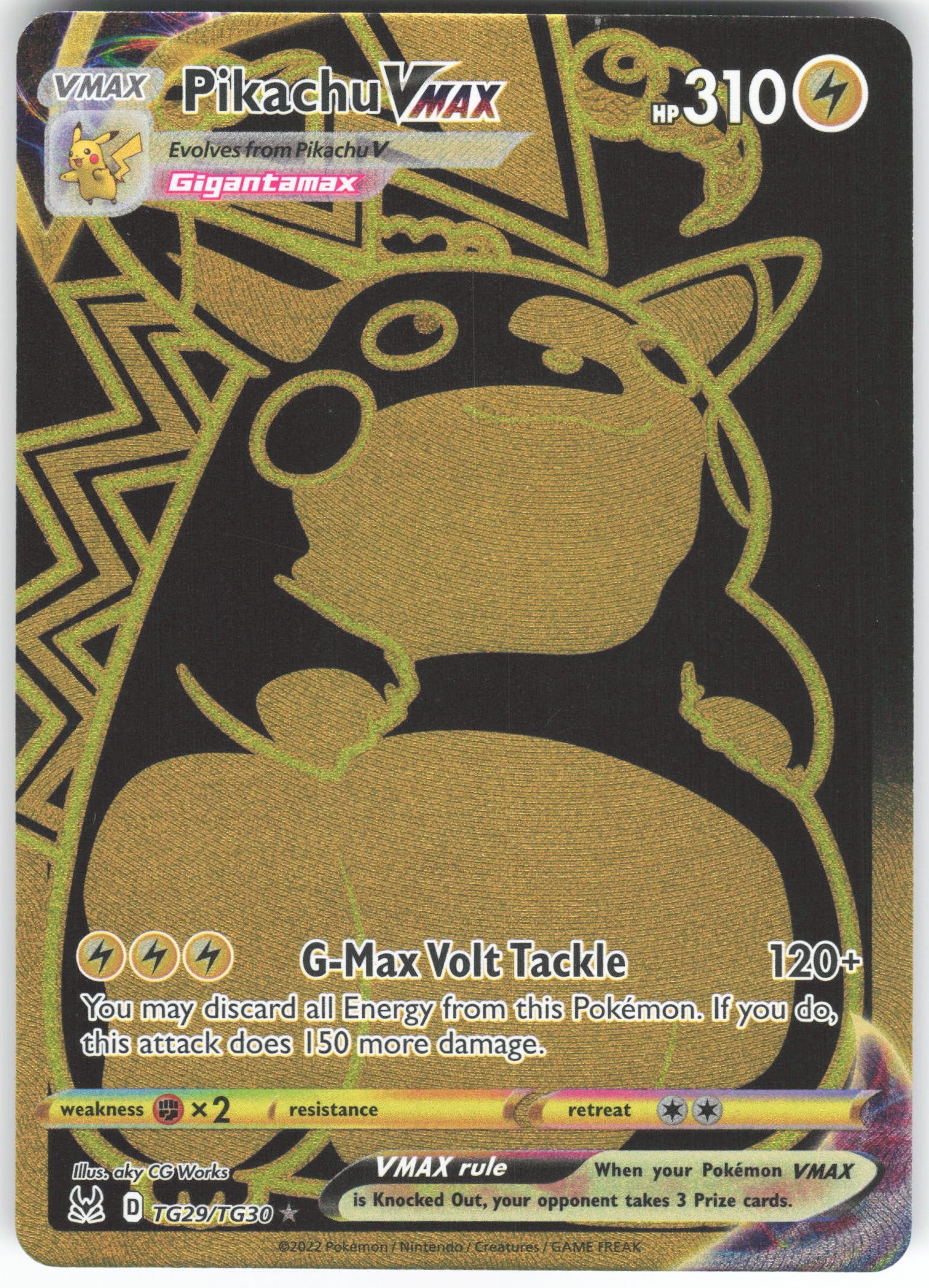 Pikachu VMAX (Secret) Ultra Rare SWSH11: Lost Origin Trainer Gallery TG29/TG30 NM