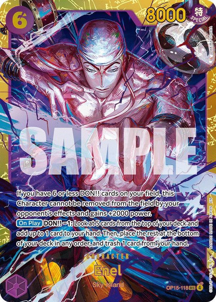 Enel OP15-118 Secret Rare Adventure on Kami's Island NM/M