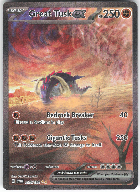 Great Tusk ex Special Illustration Rare SV01: Scarlet & Violet Base Set 246/198 NM
