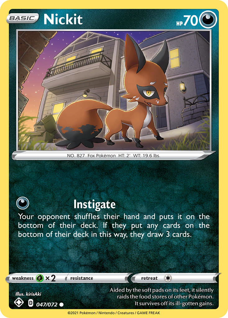 Nickit 047/072 Common Reverse Holo Shining Fates NM/LP
