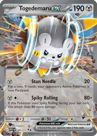 Togedemaru ex 149/217 Double Rare Ascended Heroes NM/M