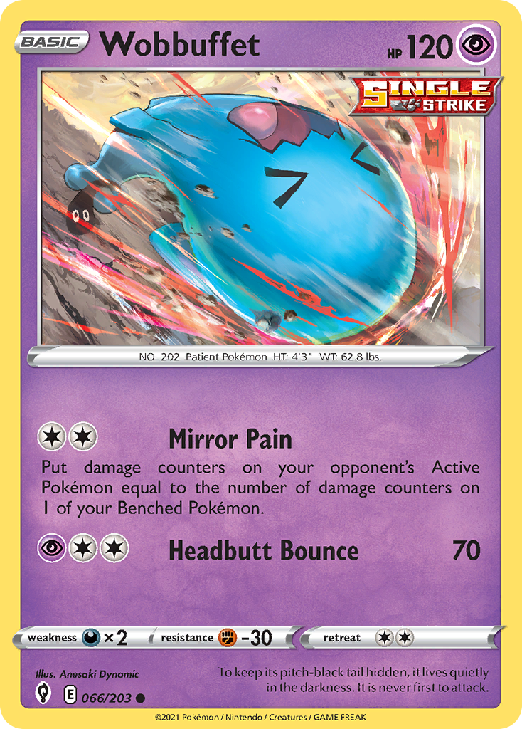 Wobbuffet 066/203 Common Reverse Holo Evolving Skies NM/LP