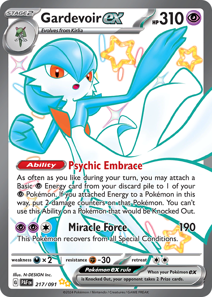 Gardevoir ex 217/091 Shiny Ultra Rare Paldean Fates NM/M