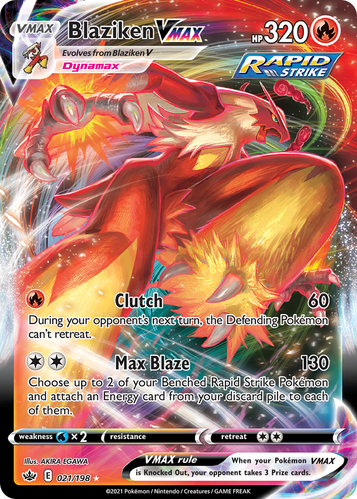 Blaziken VMAX 021/198 VMAX Rare Chilling Reign Holo NM/M