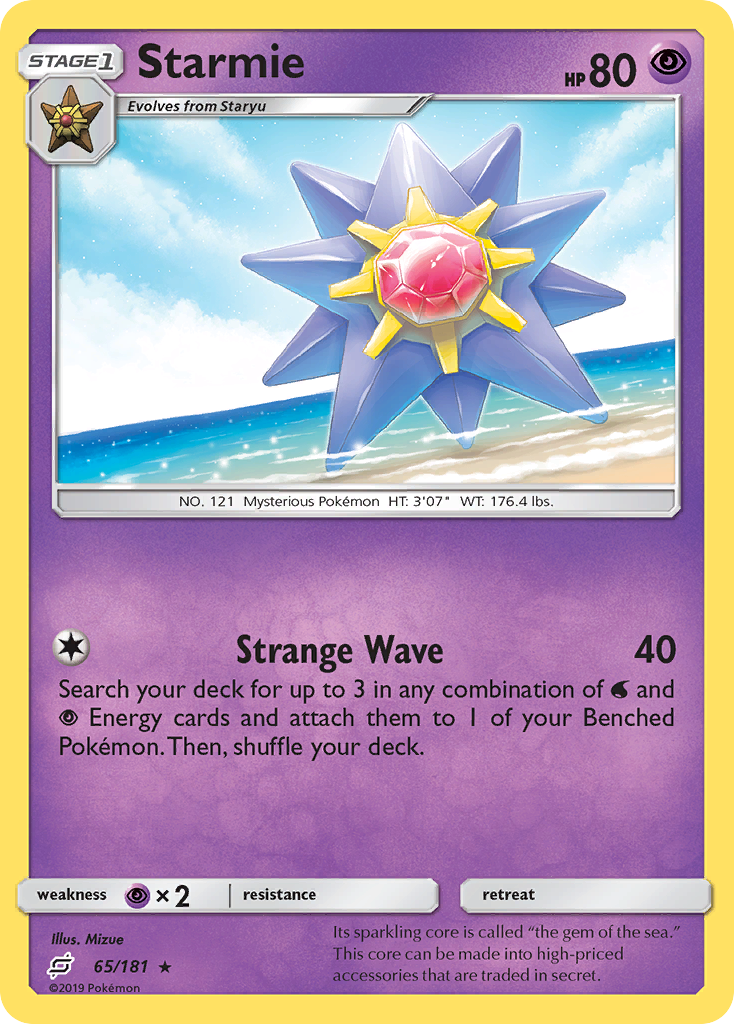 Starmie 65/181 Rare Reverse Holo Team Up NM/LP