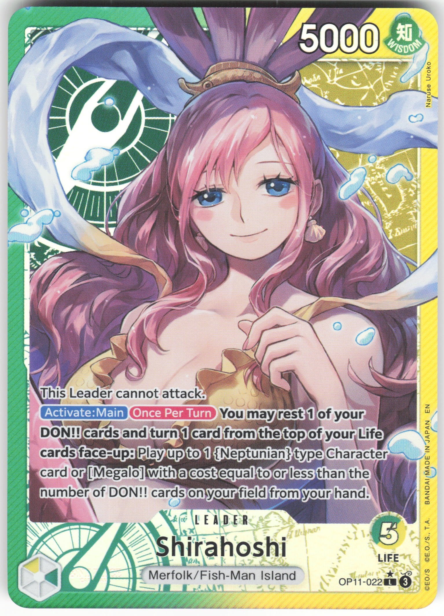 Shirahoshi (022) (Alternate Art) L A Fist of Divine Speed OP11-022 NM