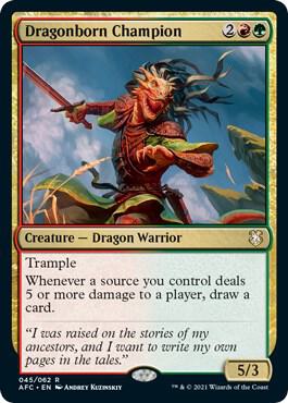 Dragonborn Champion 45 Rare Commander: Adventures in the Forgotten Realms NM/M