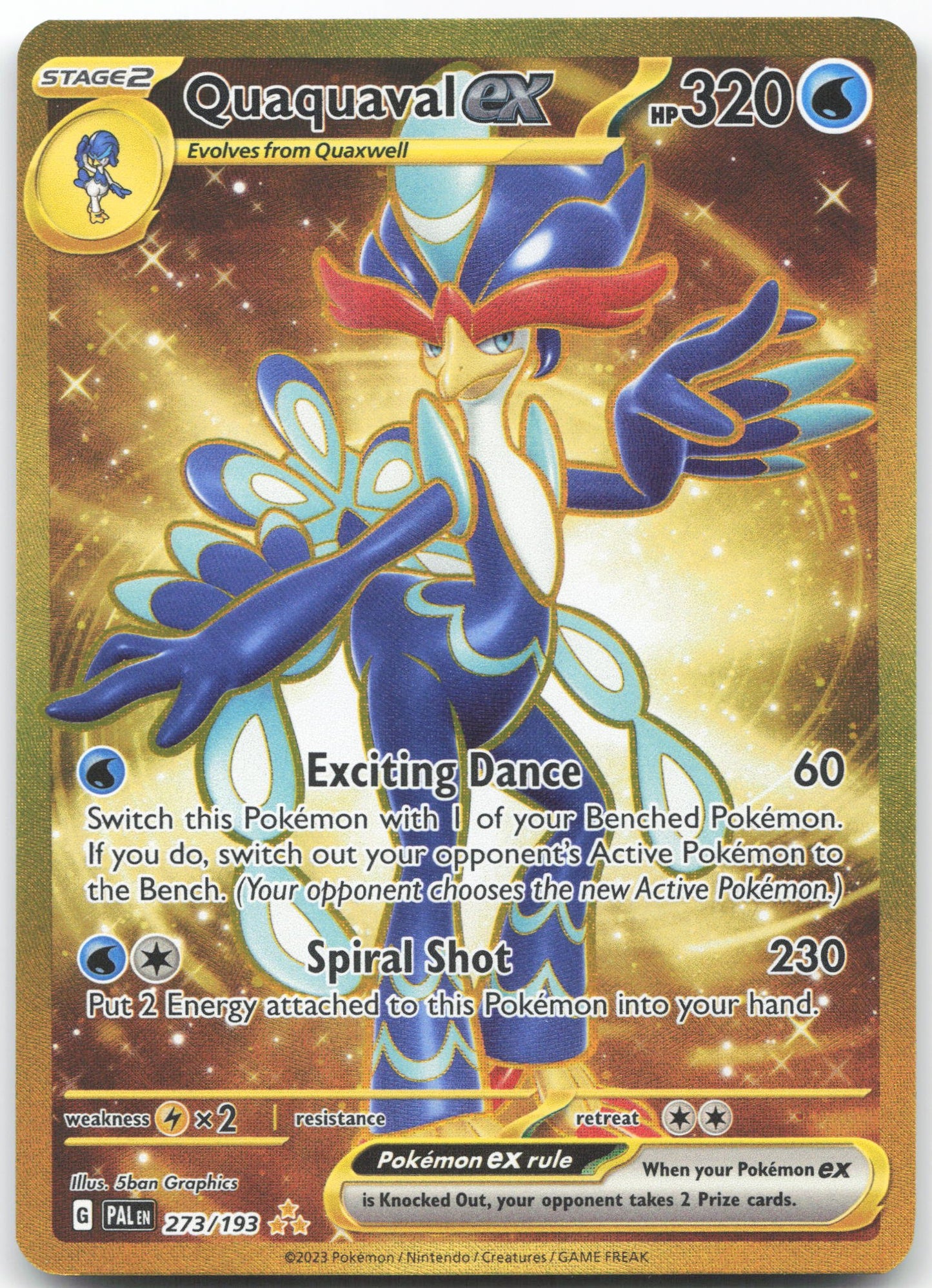 Quaquaval ex - Hyper Rare SV02: Paldea Evolved 273/193 NM