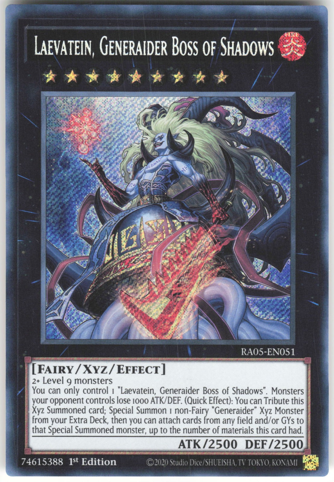 Laevatein, Generaider Boss of Shadows (Secret Rare) Secret Rare Rarity Collection 5 RA05-EN051 NM
