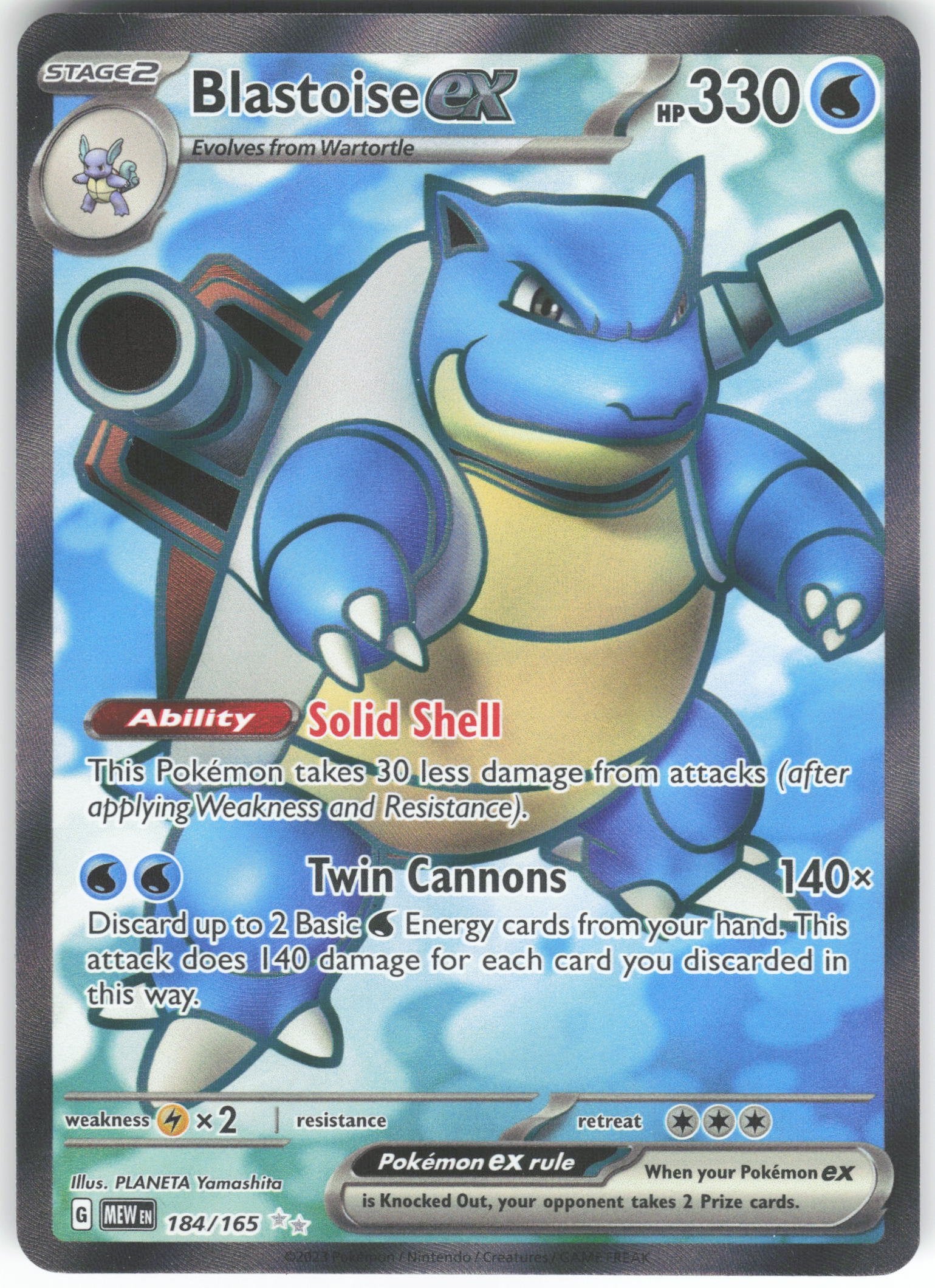 Blastoise ex - Ultra Rare SV: Scarlet & Violet 151 184/165 NM Raptor Games Blastoise ex - Ultra Rare SV: Scarlet & Violet 151 184/165 NM Raptor Games